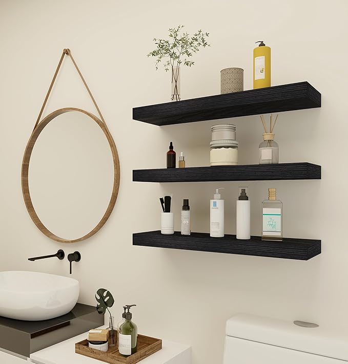 Vervida Black Floating Shelves for Wall, Floating Shelf for Living Room - Image 4