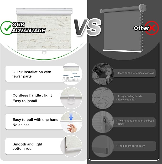 Cordless Roller Shades Blackout Blinds - Image 5