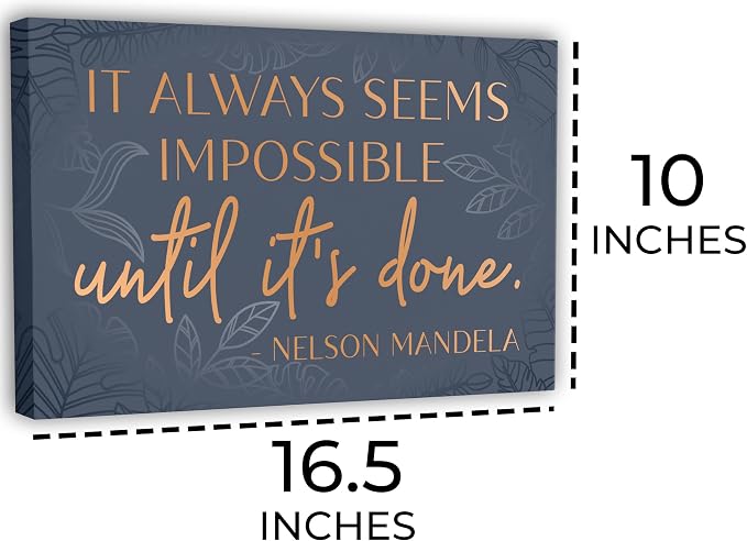 HoneyKICK Nelson Mandela Inspirational Quote Canvas Wall Art - Image 7