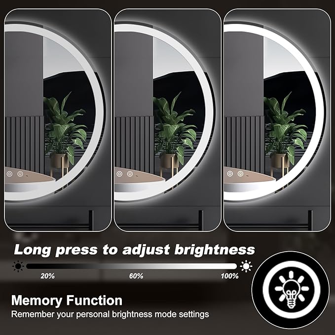 Sweetcrispy 36-Inch Round LED Bathroom Backlit Mirror - Image 6