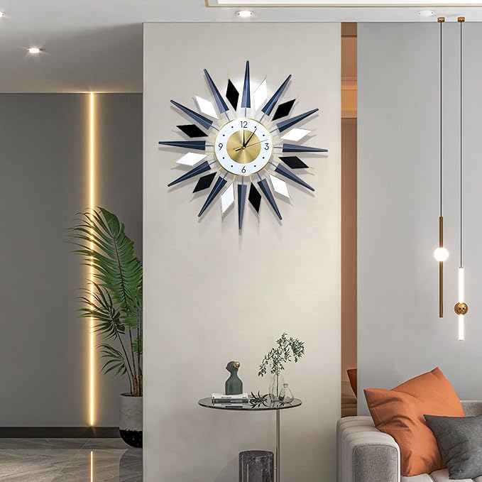 Large Metal DecorativeSilent Non-Ticking Modern Big Wall Clocks - Image 2