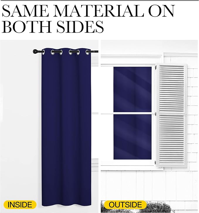 NICETOWN Navy Blue Blackout Curtains 96 inches Length - Image 5