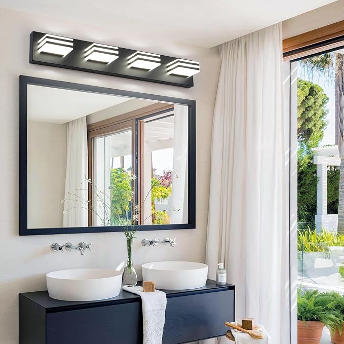 Black Bathroom Light Fixtures 24W Wall Light - Image 5