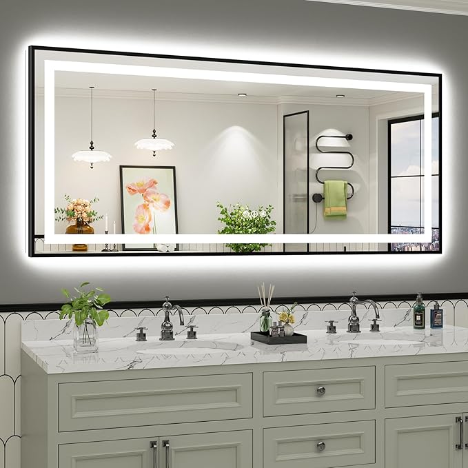 72x32 Inch LED Bathroom Mirror by Briivuemodernmirrors