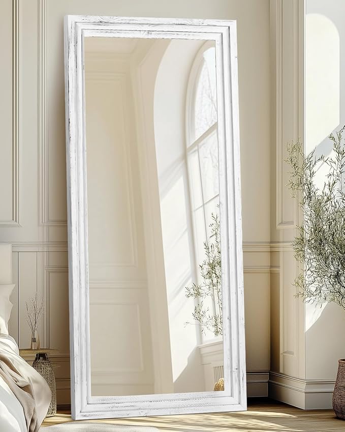 Full Length Mirror 71"x30" Solid Wood Frame Floor Large Mirror - Image 2