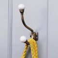 Indian Shelf Pack of 6 Heavy Duty Double Prong White Decorative Coat Hooks by IndianShelf