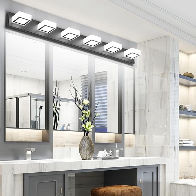 Ralbay Black Bathroom Vanity Lights 48inch Metal Acrylic LED Modern Bathroom - Image 2