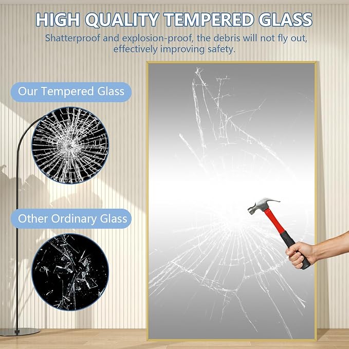Oversized Standing Mirror Full Length, Hanging or Wall Mounted, Full Body Mirror - Image 8