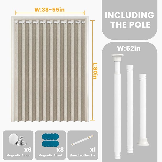 AJAZZ Blackout Accordion Door Curtain - Image 2