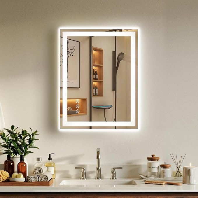 24X30 LED Bathroom Mirror with Lights, Backlit + Front Lit, Lighted Bathroom by Rpoesx