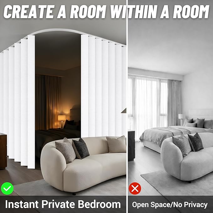 Room Divider Curtain Sets with Flexible Ceiling Track, Privacy Soundproof - Image 3