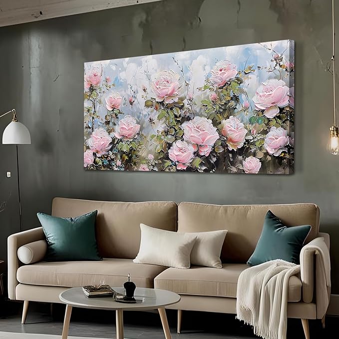 Ardemy Flower Wall Art Canvas Art Wall Decor, Floral Painting Textured Picture - Image 6