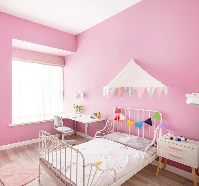 Safiyya 984.2"x17.7" Pink Peel and Stick Wallpaper Solid Color Contact Paper - Image 4