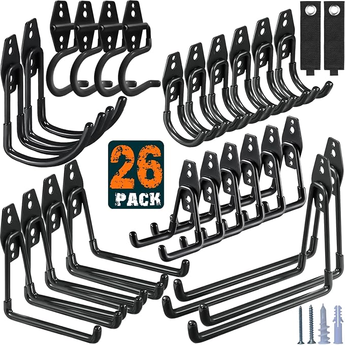 HUPBIPY 26 Pack Garage Hooks Heavy Duty Utility Steel by HUPBIPY