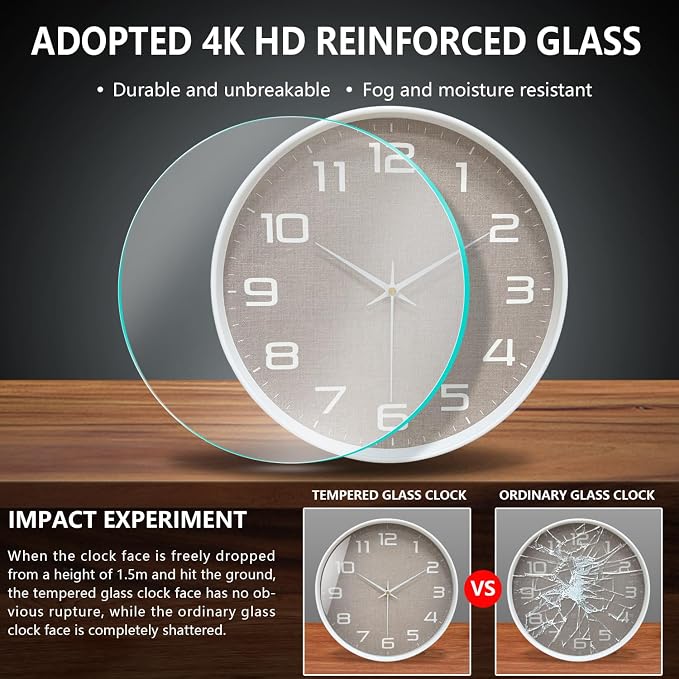 8 Inch Modern Wall Clocks Battery Operated - Image 5