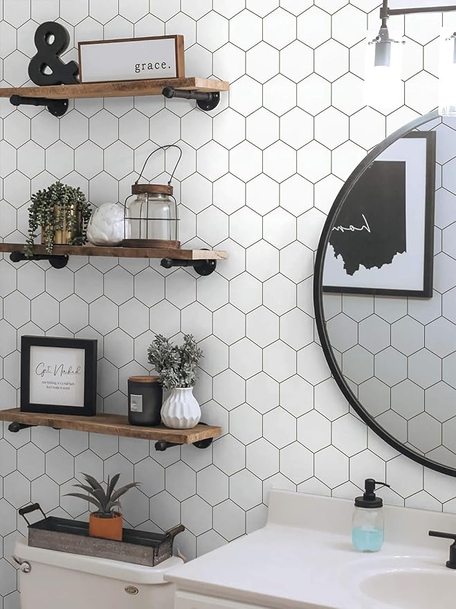 Kitchen Peel and Stick Wallpaper White Wallpaper Modern Contact Paper - Image 8