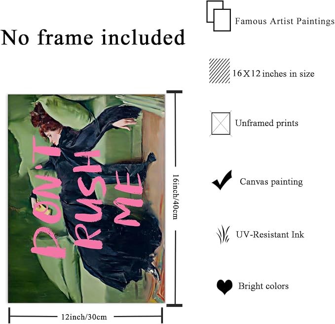 Vintage Eclectic Aesthetic Wall Art Print Don't Rush Me Altered Art Portrait - Image 7