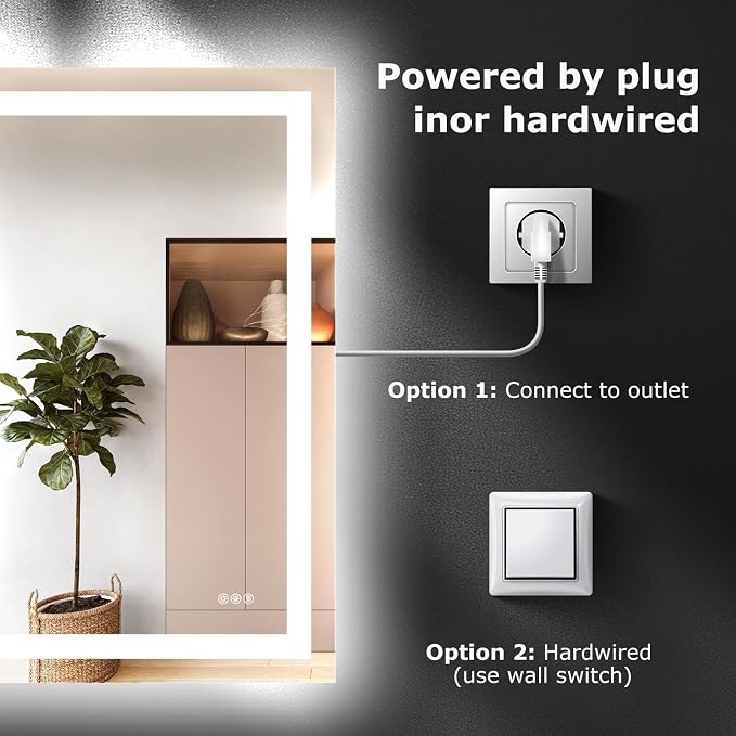 Hivone 48X40 LED Bathroom Mirror - Image 4