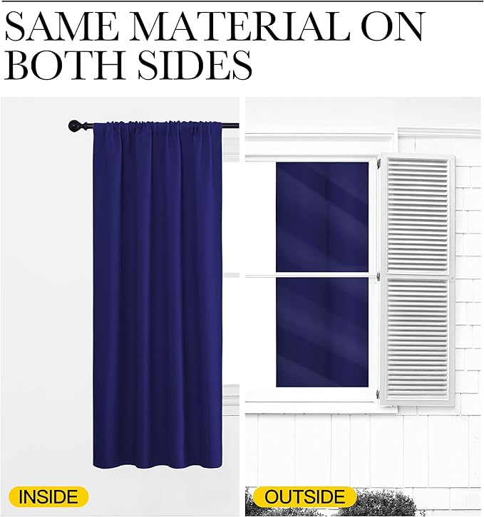 NICETOWN Blackout Curtains for Bedroom, 1 Pair, 62 by 63-inch, Window Treatment - Image 5
