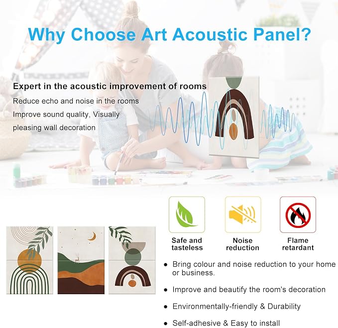 JBER Art Acoustic Panels, 47.2X23 Inches Acoustical Wall Panels, Sound - Image 6