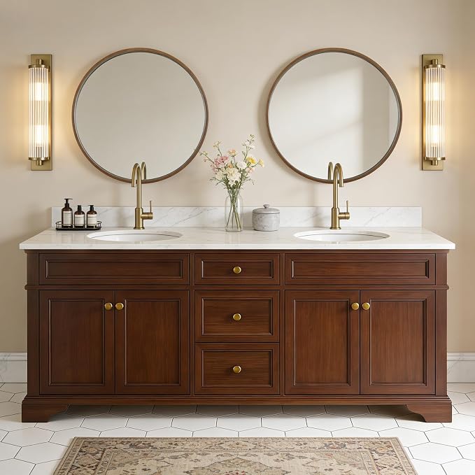 WallBeyond Circle Mirror with Wood Frame - Image 4