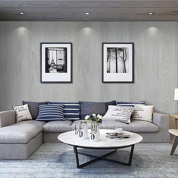 practicalWs Grey Wood Wallpaper 17.7''×787.4'' - Image 2