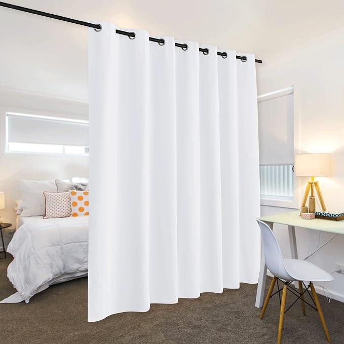 RYB HOME Room Dividers Curtain Privacy 50% Light Block Energy Efficiency Wall - Image 3