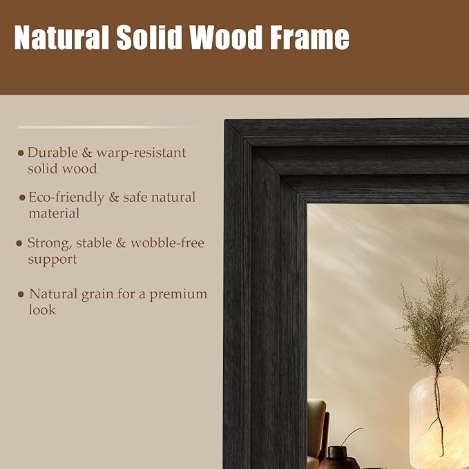 Full Length Mirror 71"x30", Large Solid Wood Frame Floor Mirror, Leaning Floor - Image 3