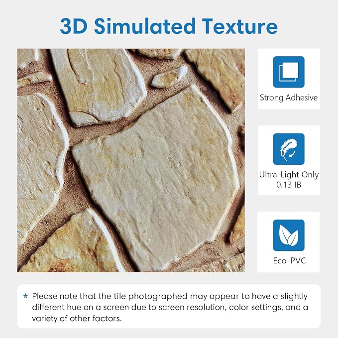 COMSTICKC 3D Faux Stone Wall Panel Peel and Stick Wall Covering, Ultra-Light - Image 4