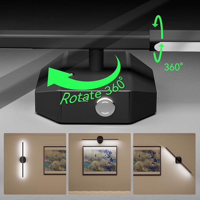 Wall Sconces Set of Two Battery Operated Wall Sconce, Wireless Wall Light USB - Image 4