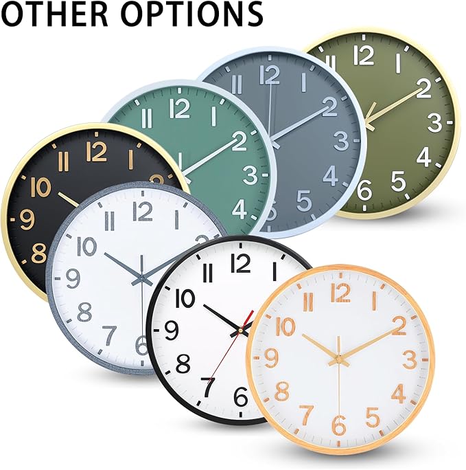 Wall Clocks Battery Operated 8 inch Modern Wall Clock, Silent Non Ticking Wall - Image 9