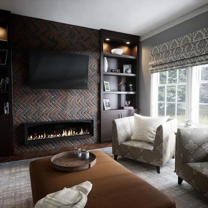 EverStone Herringbone Faux Brick Panel, 46 1/2"W x 25 1/4"H x 1"D, Clay Creek - Image 11