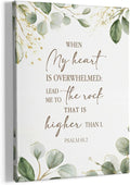 HIWX Christian Bible Verses Wall Decor, When My Heart Is Overwhelmed Religious by HIWX