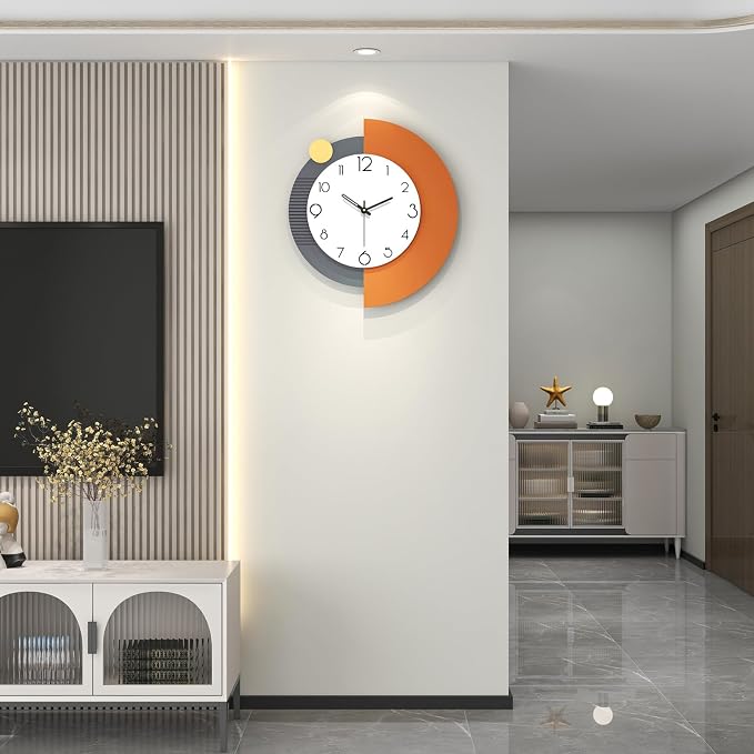 FLEBLE Decorative Wall Clocks Silent Quality Quartz Wall Clock Battery Operated by DecorationWallClock