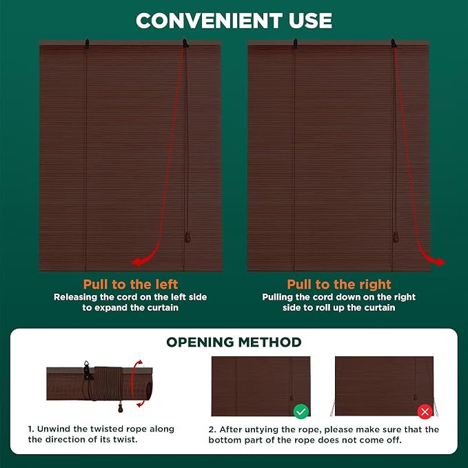 Bamboo Blinds for Interior Windows, Custom Roller Shades for Indoor Window and - Image 5