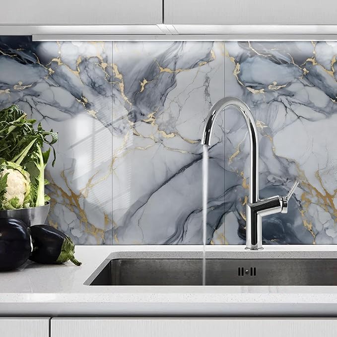 10pcs Thick Marble Peel and Stick Waterproof Wall Panels, Heat-Resistant - Image 9