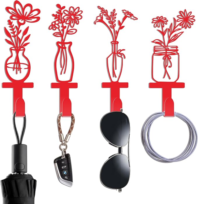 Decorative Wall Hooks, Metal Flowers Wall Decor by Unknown
