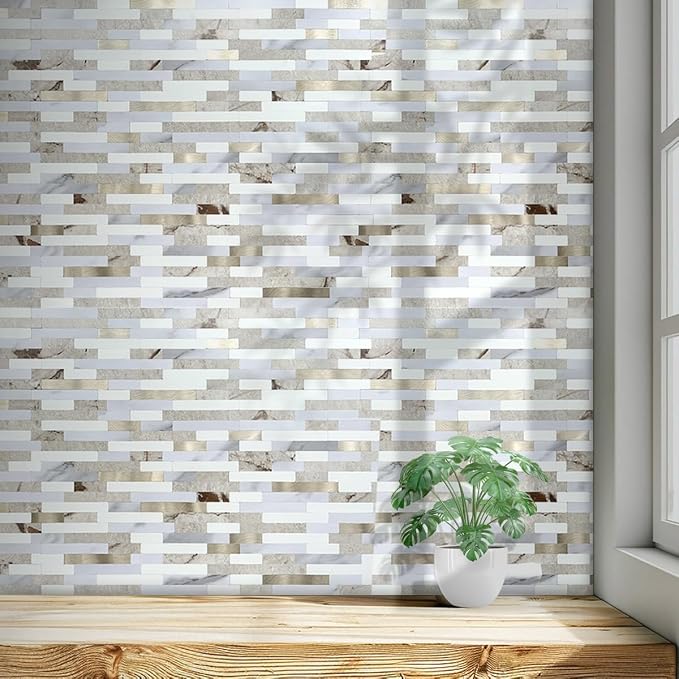 AULIGET 2 Sheets Faux Stone Peel and Stick Backsplash - Image 7