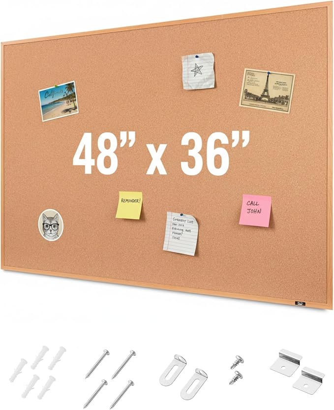 Mr. Pen- Cork Notice Board, 48 X 36 Inches, Cork Bulletin Board by MrPen