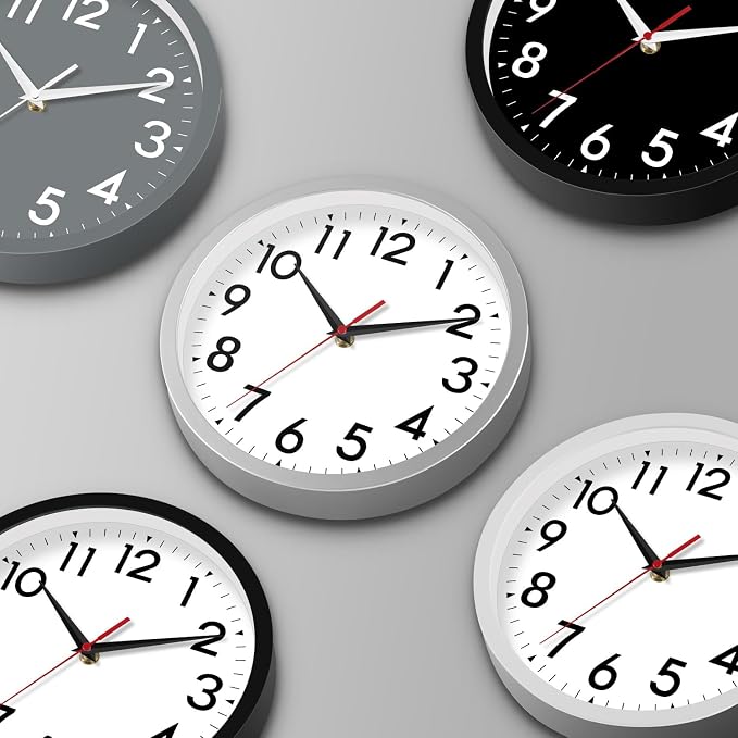 DAXSMY Wall Clock Analog 10 Inch Silent Non Ticking Battery Operated Modern - Image 2