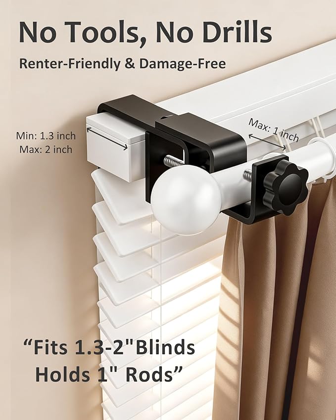 Mimiio No Drill Curtain Rod Brackets - Image 2