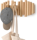 Umbra Picket Coat Rack Wall Mount – 5 Flip-Down Wood Coat Hooks, Modern & by Umbra