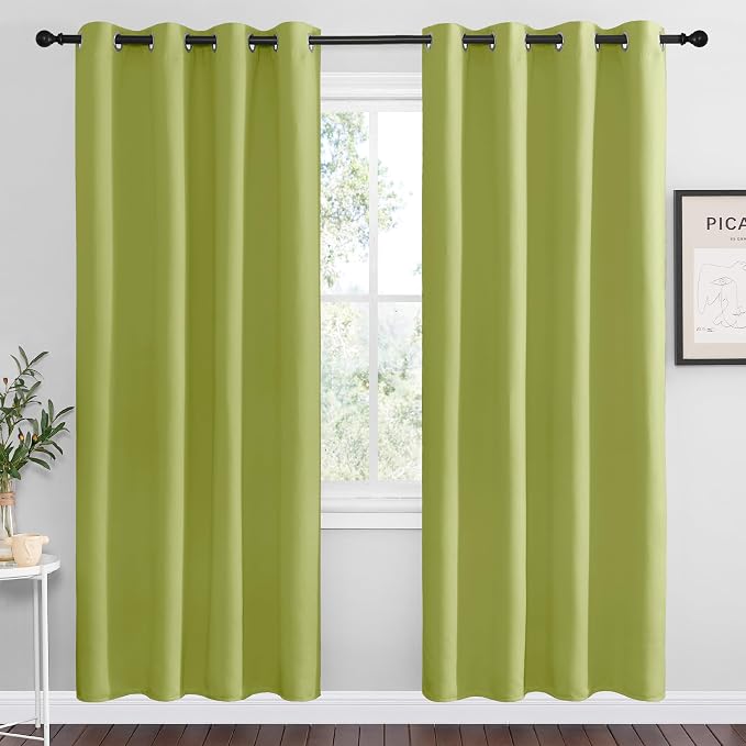 NICETOWN Fresh Green Blackout Curtains 78 inches Length by NICETOWN
