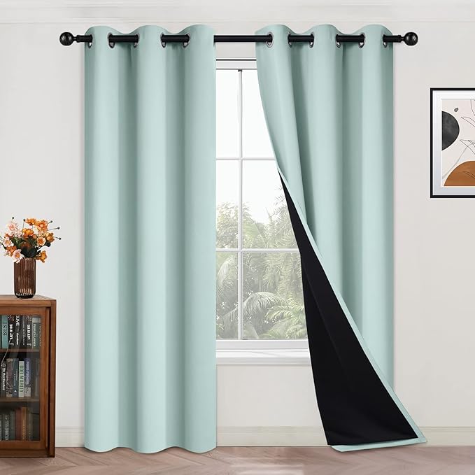 Yakamok Full Blackout Curtains 84 Inches Long, 2 Thick Layers Grommet Top by Yakamok