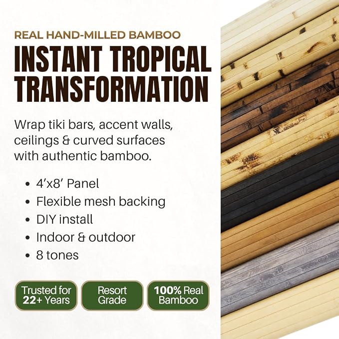 amaZulu Natural Bamboo Wall Panels 4x8 — Dark Brown Tambor Cladding, Rich Deep - Image 2