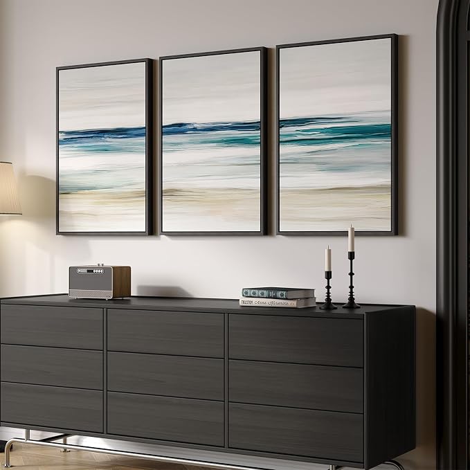Framed Abstract Coastal Wall Art - Image 2