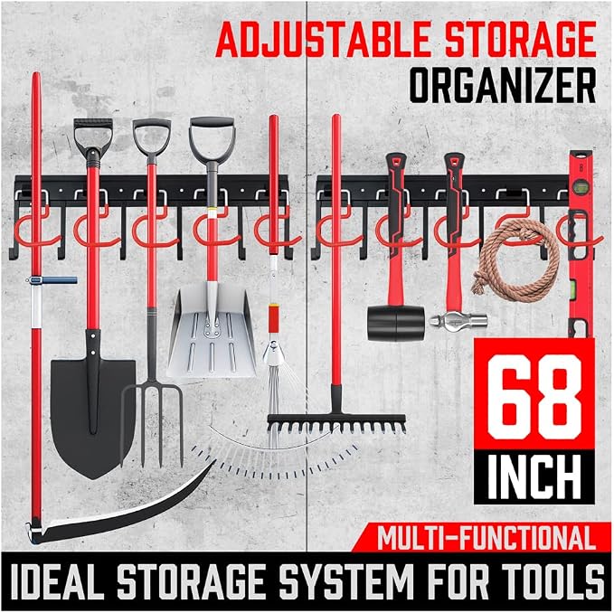 SEDY 68" All Metal Garden Tool Organizer Hooks - Image 3
