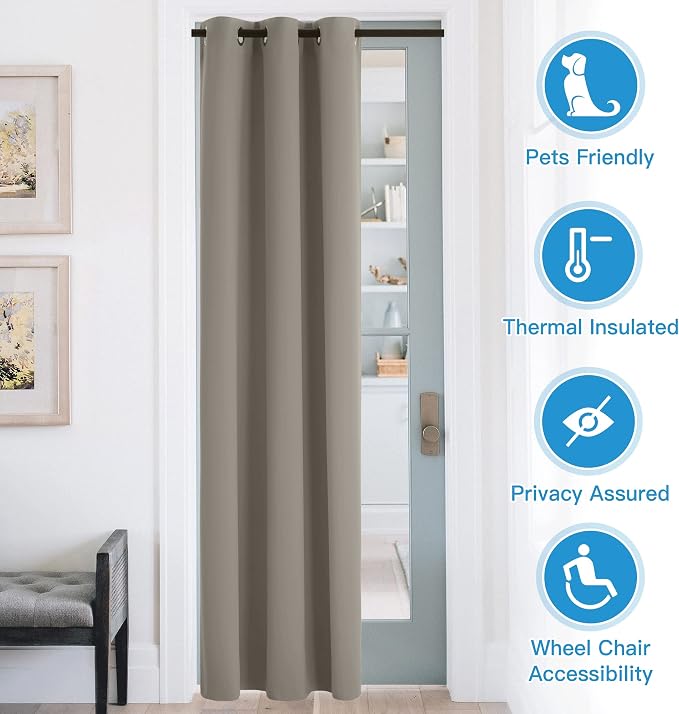 RYB Home Blackout Curtains Thermal Insulating Privacy Temporary Door Curtains - Image 3