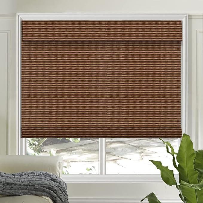 Letau No Drill No Tools Cordless Wood Window Shades Blinds, Bamboo Light by LETAU