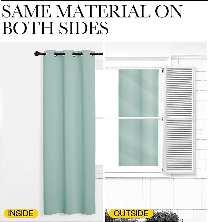 NICETOWN Window Curtain Panels, Thermal Insulated Solid Grommet Blackout - Image 6
